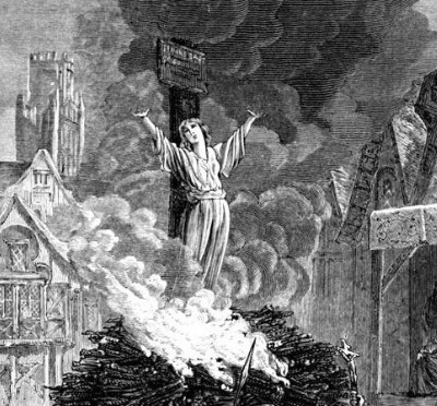 WITCH BURNED AT THE STAKE