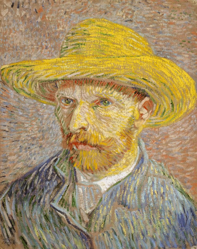 VINCENT VAN GOGH (ONE OF MANY RENOWNED SELF PORTRAITS BECAUSE VAN GOGH COULD NOT AFFORD MODELS.)