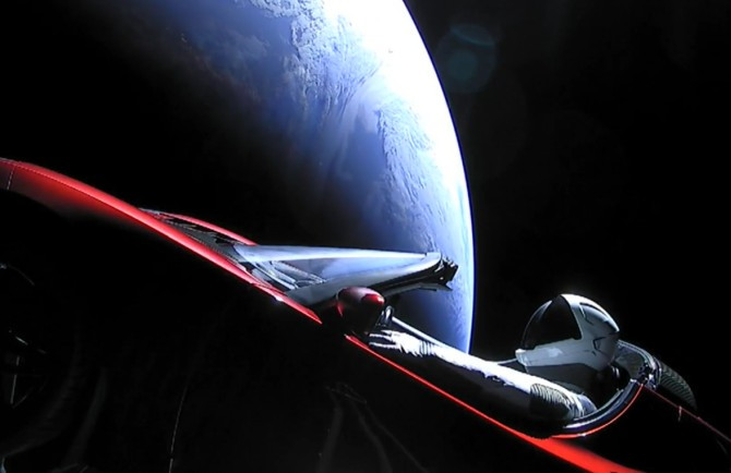 Elon Musk's Space Exploration (Launching a Tesla into space.)