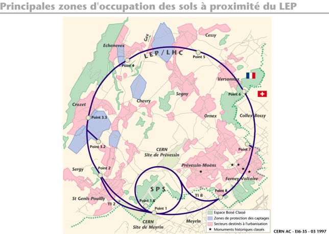 LHC MAP SHOWING CERN SITE