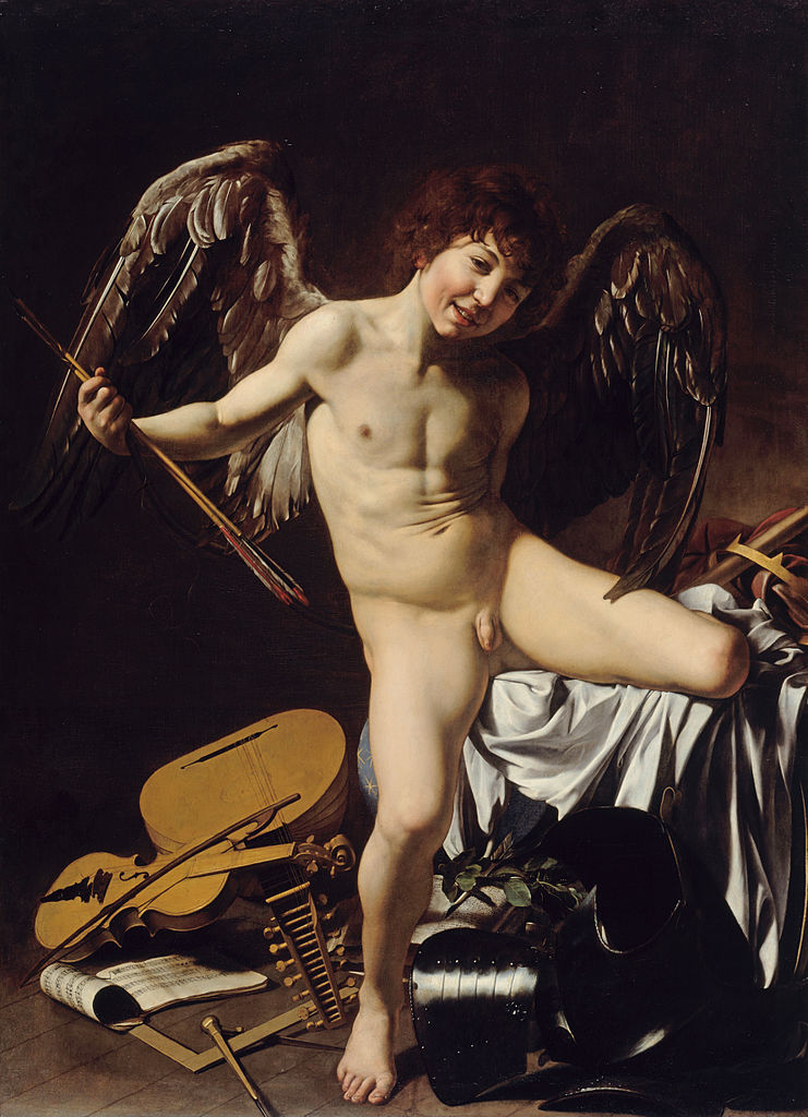 CARAVAGGIO-CUPID AS VICTOR (A STORY OF V'S-SENSUALITY OF HUMAN BEINGS)