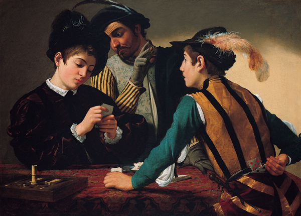 CARAVAGGIO-THE CARDSHARPS AND THE FORTUNE TELLER